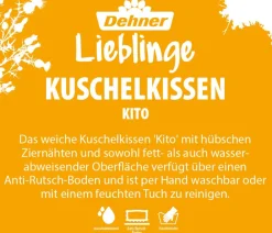 Dehner Lieblinge Hundekissen|Katzenbetten & Katzenkissen - Kuschekissen Kito, rechteckig, grau Fenstergrau