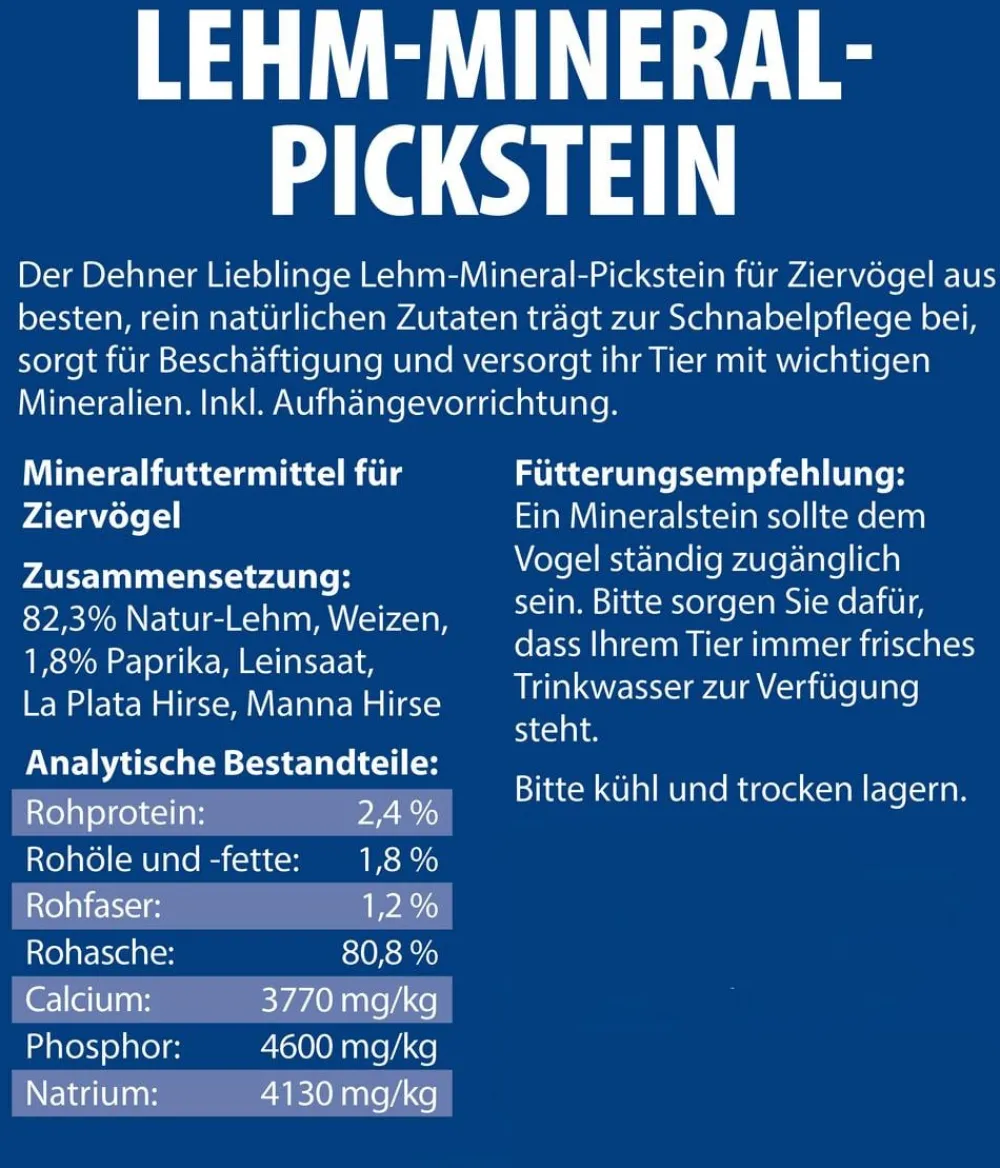 Dehner Lieblinge Vogelfutter & Snacks > Lehm-Mineral-Pickstein Gemüse, 100 g
