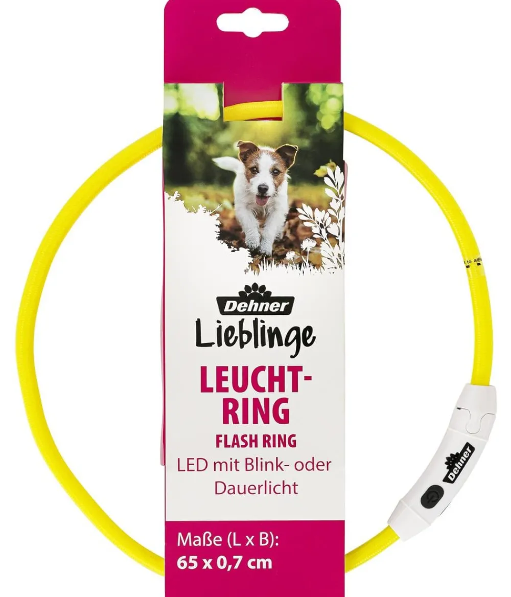 Dehner Lieblinge Hundehalsbänder & Geschirre - Leuchtring Flash Ring Gelb