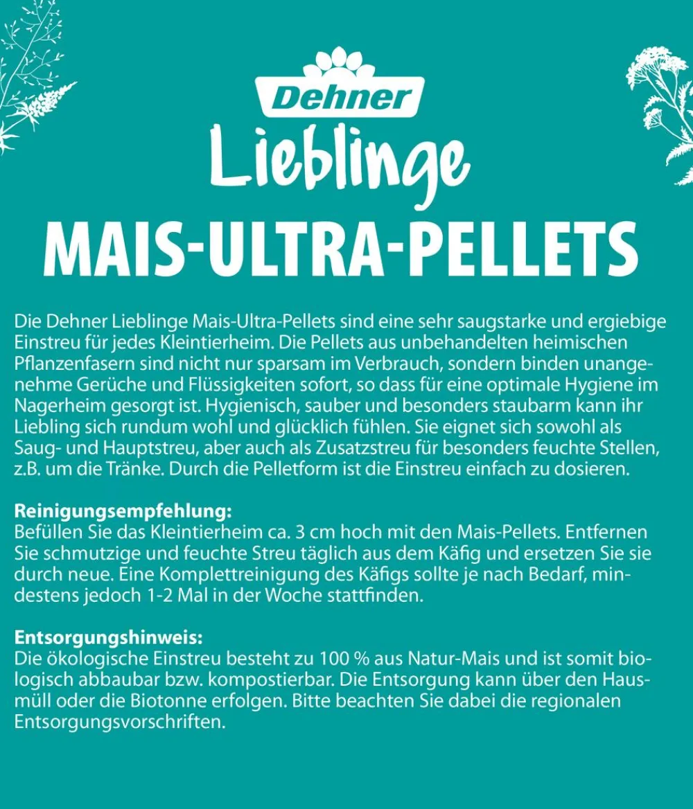 Dehner Lieblinge Kleintierstreu & Stroh > Mais-Ultra-Pellets, 12 kg