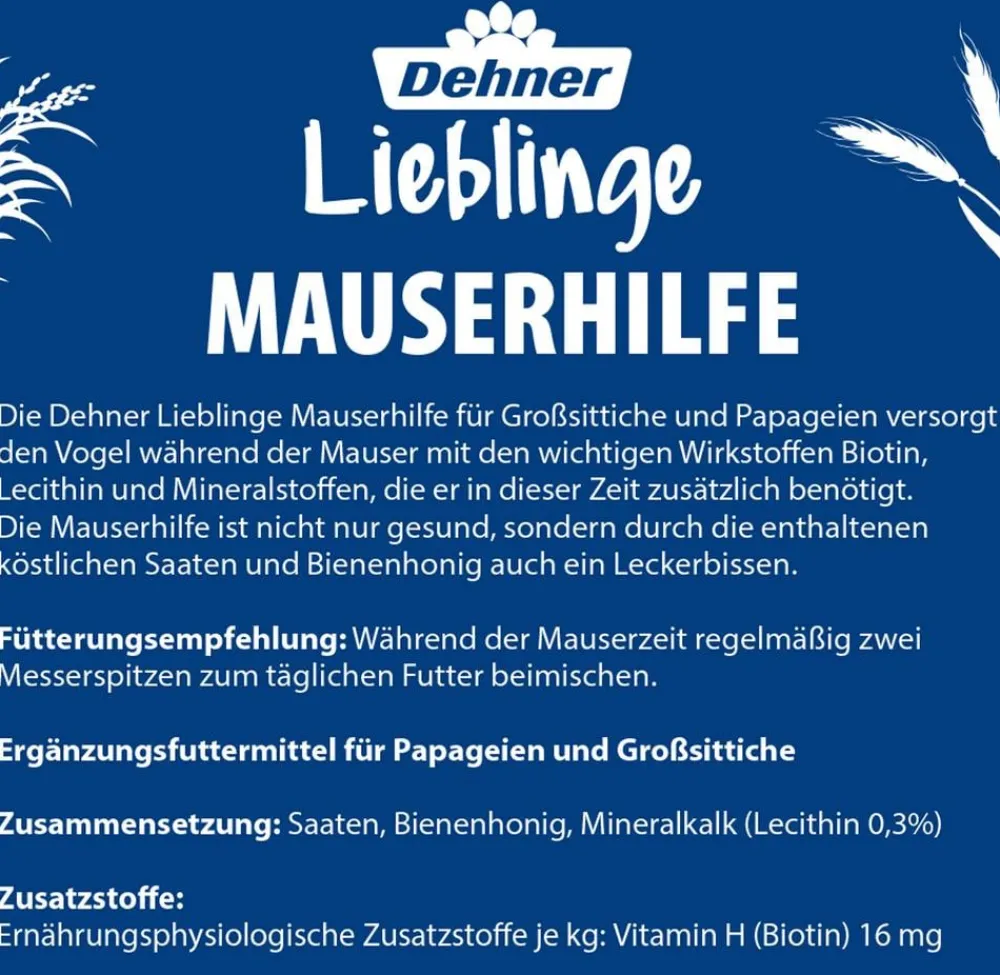 Dehner Lieblinge Mauserhilfe für Großsittiche und Papageien, 20 g Outlet