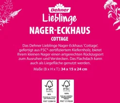 Dehner Lieblinge Nager-Eckhaus Cottage, ca. B34/H15/T24 cm Natur Discount