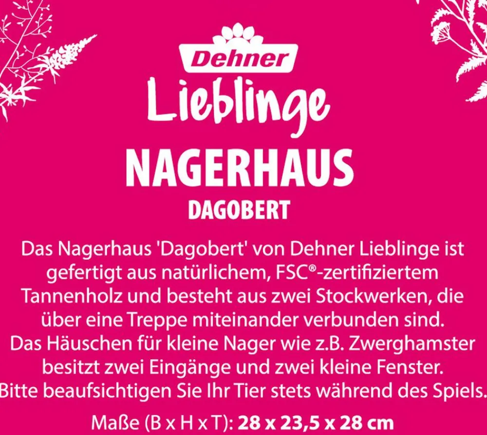 Dehner Lieblinge Nagerhaus Dagobert, ca. B28/H23,5/T28 cm Sale