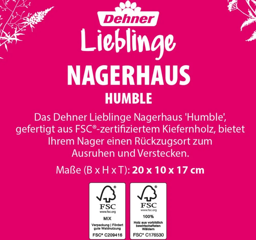 Dehner Lieblinge Mehr Kleintierbedarf > Nagerhaus Humble, ca. B20/H10/T17 cm