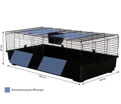 Dehner Lieblinge Nagerkäfige - Nagerheim Peppy, ca. B140/H47/T69 cm Dunkelgrau