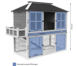 Dehner Lieblinge Nagerheim Palazzo, , ca. B145/H121/T72 cm Blau Outlet