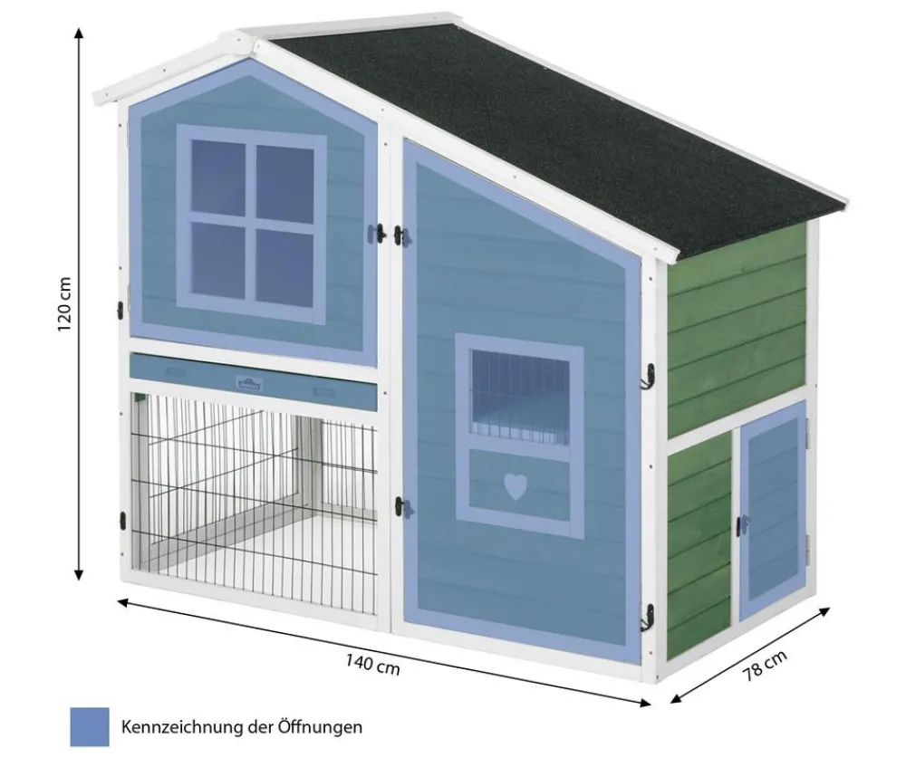 Dehner Lieblinge Nagerheim Tempio, ca. B140/H120/T78 cm Grün Sale