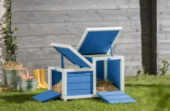 Dehner Lieblinge Mehr Kleintierbedarf - Nagerschlafhaus Teatro, blau, ca. B70/H45/T43 cm Türkis