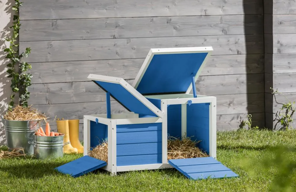 Dehner Lieblinge Mehr Kleintierbedarf - Nagerschlafhaus Teatro, blau, ca. B70/H45/T43 cm Türkis