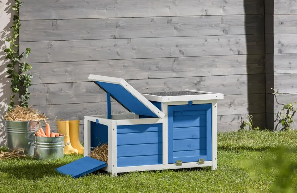 Dehner Lieblinge Mehr Kleintierbedarf - Nagerschlafhaus Teatro, blau, ca. B70/H45/T43 cm Türkis