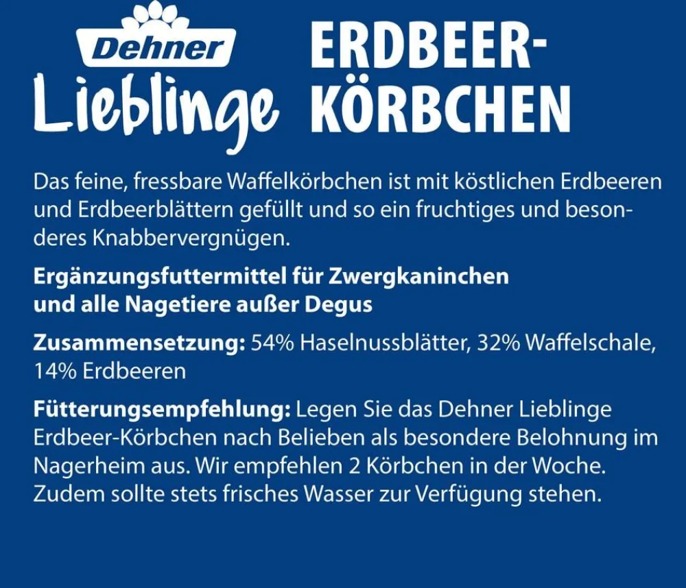 Dehner Lieblinge Nagersnacks > Nagersnack Erdbeer-Körbchen, 15 g