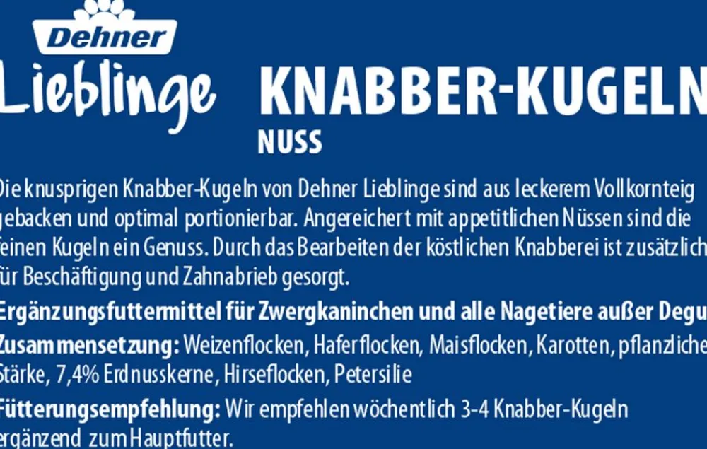 Dehner Lieblinge Nagersnack Knabber-Kugeln Discount