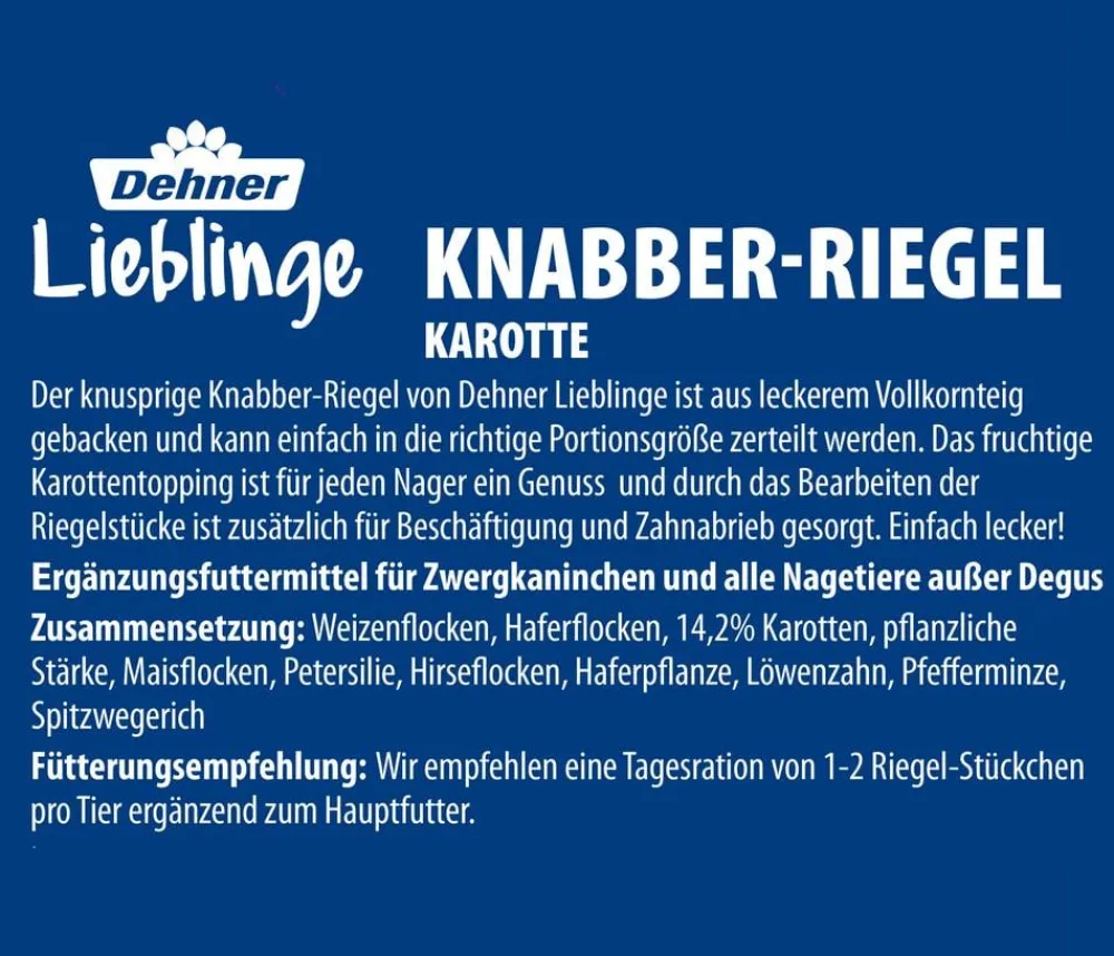 Dehner Lieblinge Nagersnacks - Nagersnack Knabber-Riegel, 100 g