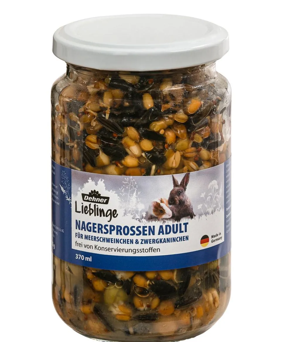 Dehner Lieblinge Nagersprossen für Meerschweinchen & Kaninchen, Adult, 210 ml Hot