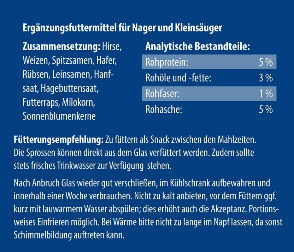 Dehner Lieblinge Nagersnacks - Nagersprossen für Meerschweinchen & Kaninchen, Junior, 210 ml