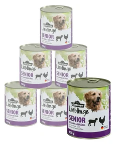 Dehner Lieblinge Nassfutter Hund - Nassfutter für Hunde Senior, Geflügel & Lamm, /800 g