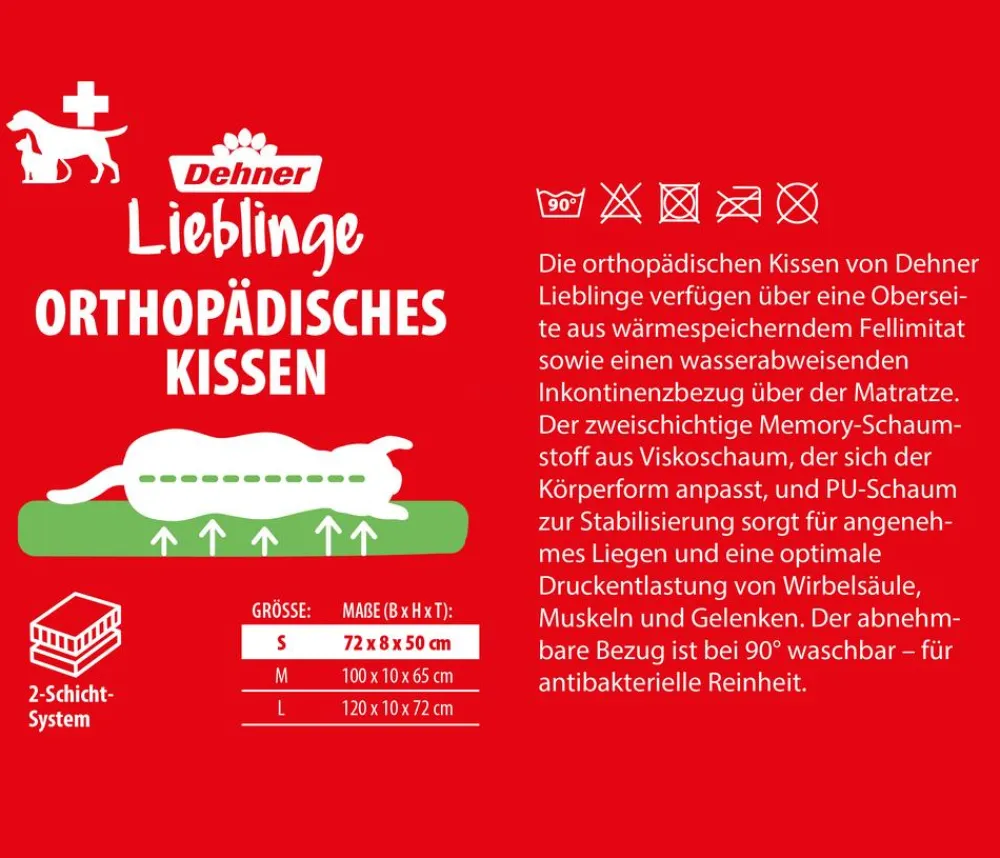 Dehner Lieblinge Betten & Kissen|Hundekissen > Orthopädiche Hundekien onu, rechteckig