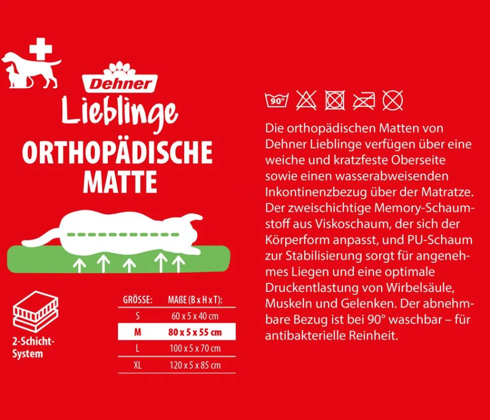 Dehner Lieblinge Betten & Kissen|Hundekissen > Orthopädiche Hundeatte onu, rechteckig, grau