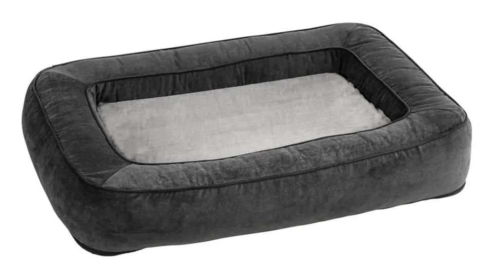 Dehner Lieblinge Orthopädisches Hundebett Sonus, rechteckig, grau Schwarz Discount