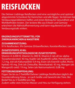 Dehner Lieblinge Nahrungsergänzung Für Tiere|Nahrungsergänzung Kleintiere - Reisflocken, 100 g