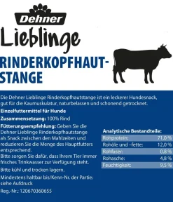 Dehner Lieblinge Hundeleckerlies > Rinderkopfhaut-Stange, 150 g