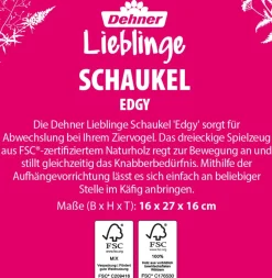 Dehner Lieblinge Mehr Vogelzubehör > Schaukel Edgy, ca. B16/H27/T16 cm