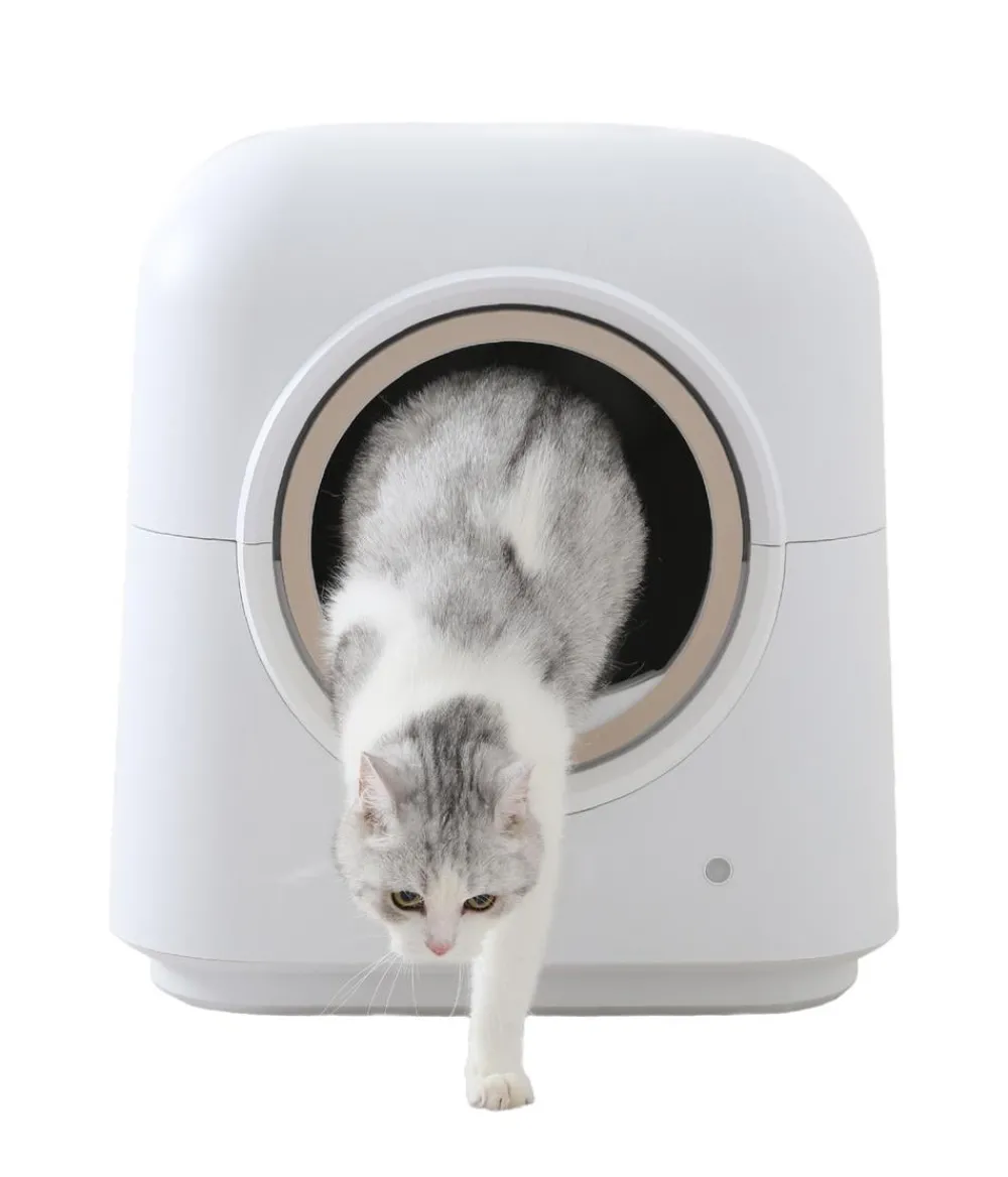 Dehner Lieblinge Katzenklo - Selbstreinigende Katzentoilette Celeste, ca. B54,3/H59,5/T54,3 cm Weiß
