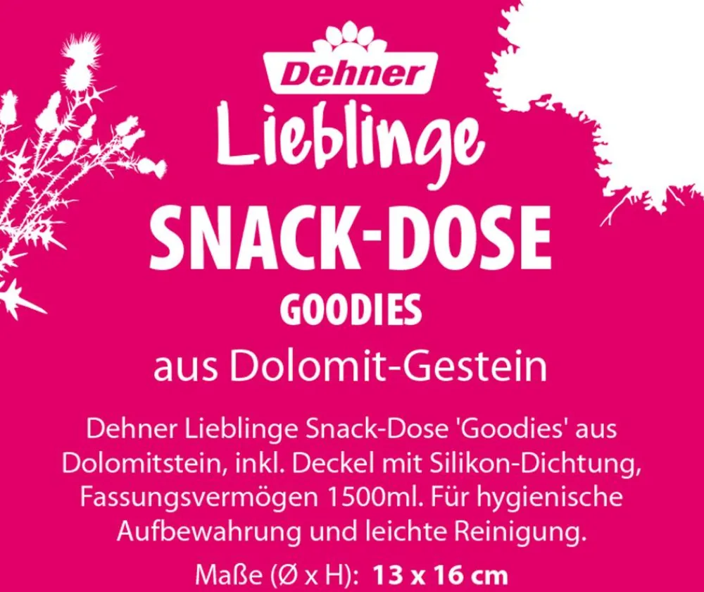 Dehner Lieblinge Hundenäpfe & Tränken|Katzennäpfe & Tränken - Snack-Dose Goodies, ca. Ø13/H16 cm