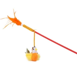Dehner Lieblinge Katzenspielzeug - Spielangel Birdie, ca. L47 cm Orange