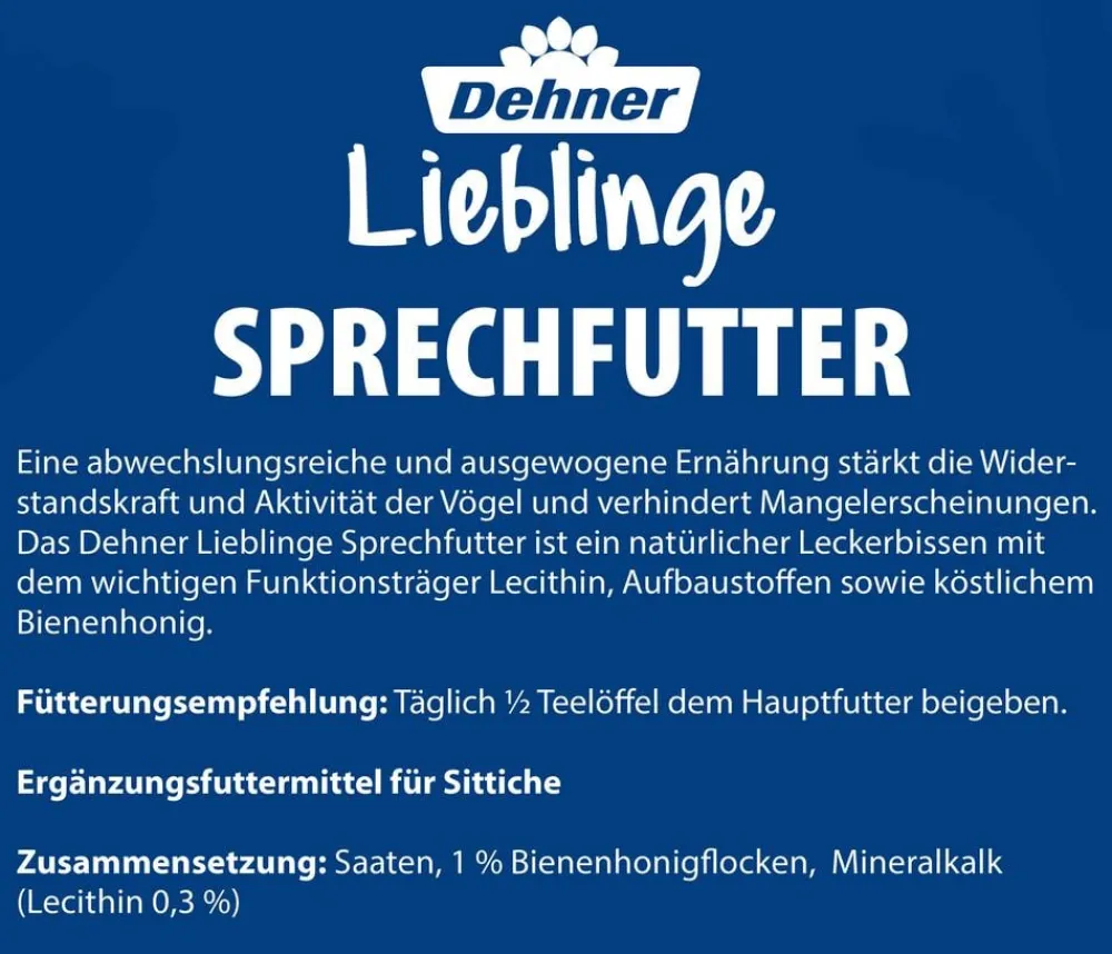 Dehner Lieblinge Sprechfutter für Sittiche, 20 g Clearance