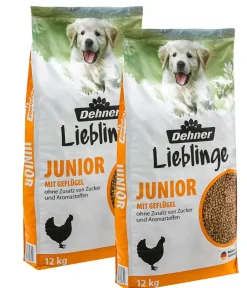 Dehner Lieblinge Trockenfutter für Hunde Knusper Mix Junior, Geflügel Clearance