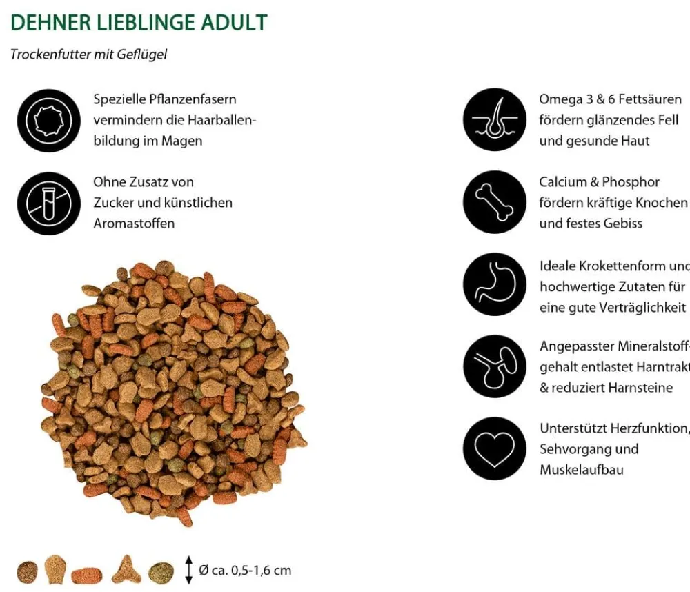 Dehner Lieblinge Trockenfutter Katze - Trockenfutter für Katzen Adult, 2 kg