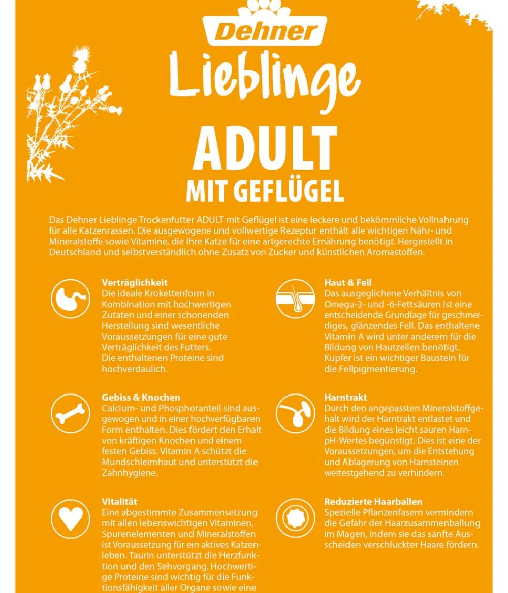 Dehner Lieblinge Trockenfutter Katze - Trockenfutter für Katzen Adult, 2 kg