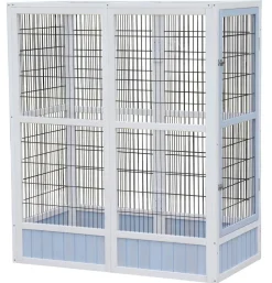 Dehner Lieblinge Vogelkäfige & Volieren > Vogelvolieren-Set Santorini, mit Freigehege, /blau, ca. B236,4/H180/T132 cm