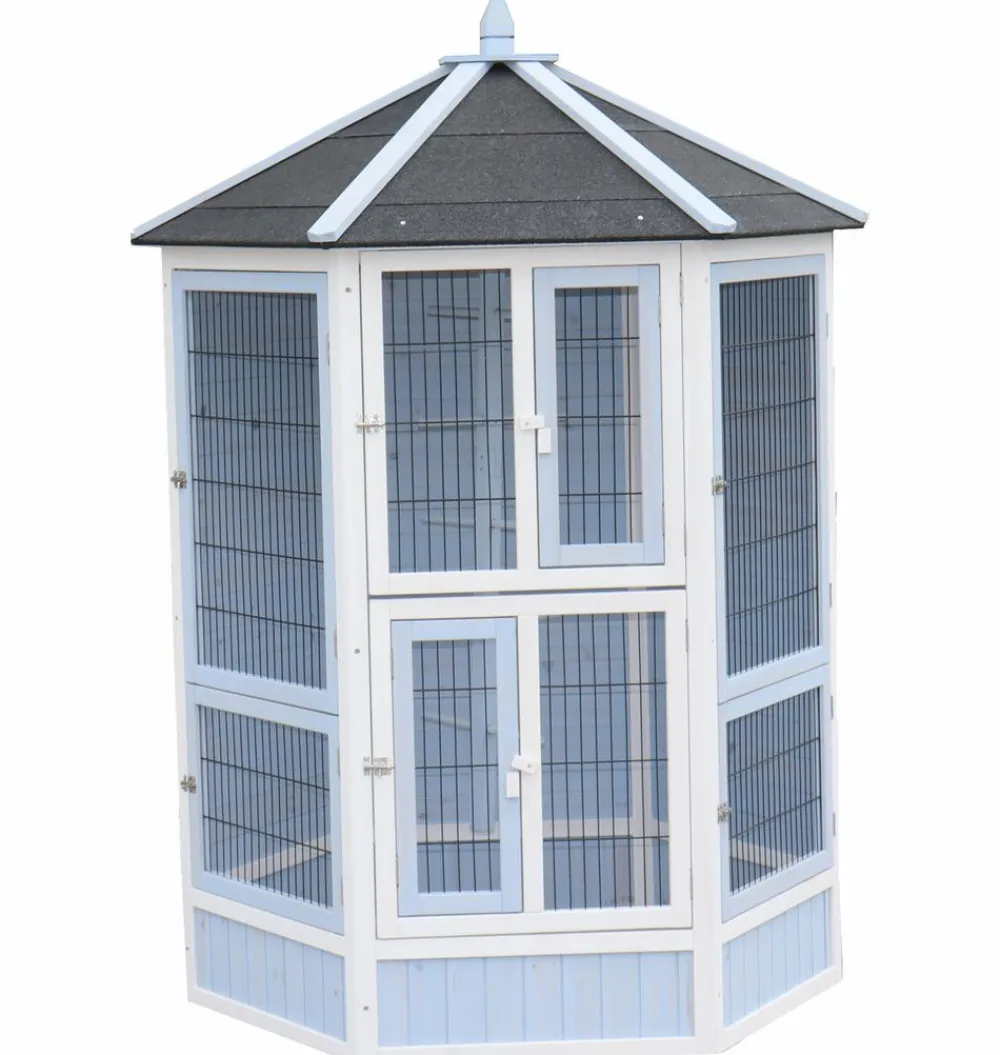Dehner Lieblinge Vogelvoliere Santorini, /blau, ca. Ø132/H180 cm Discount