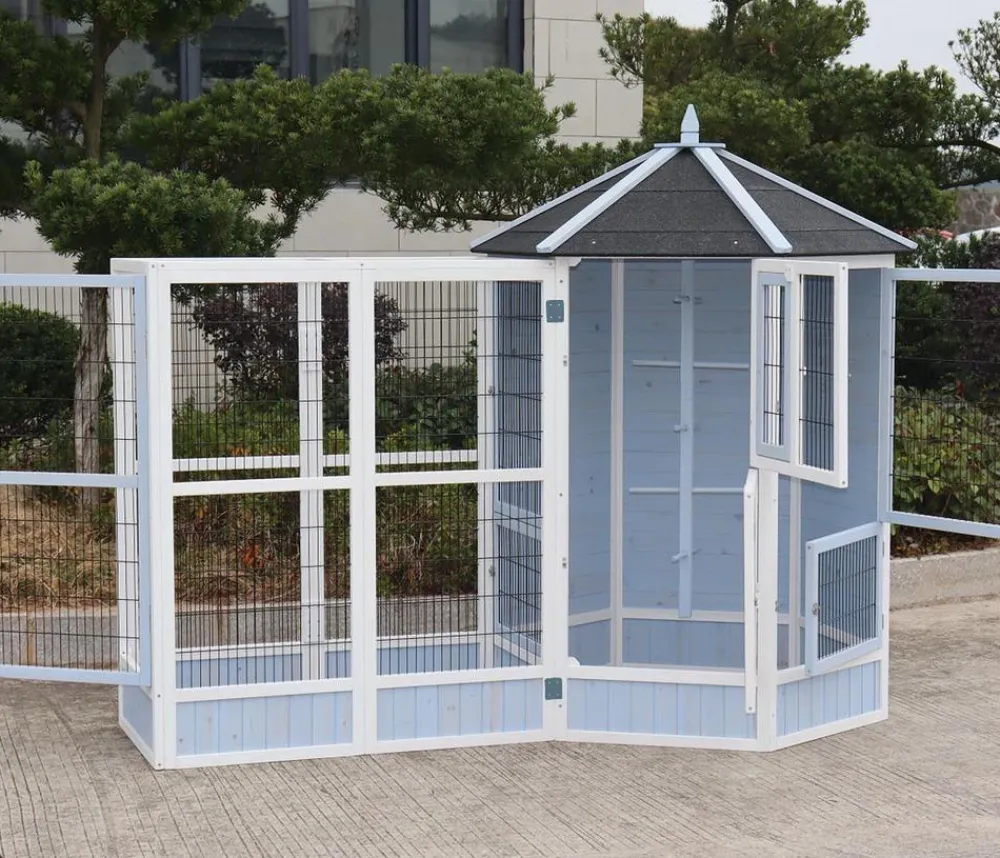 Dehner Lieblinge Vogelvoliere Santorini, /blau, ca. Ø132/H180 cm Discount