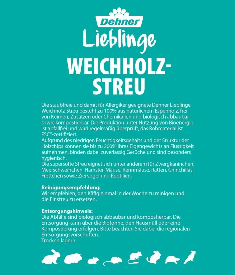 Dehner Lieblinge Terrarium Zubehör|Vogelstreu & Pflege > Weichholz-Streu