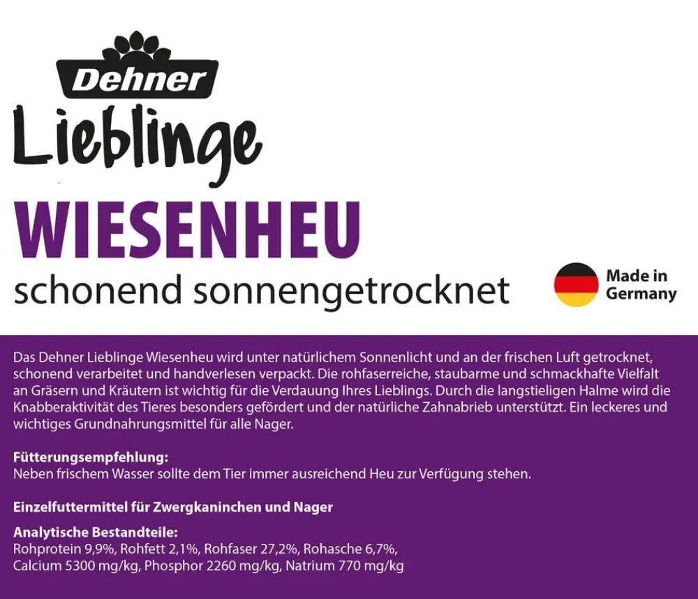 Dehner Lieblinge Stroh & Streu|Heu - Wiesenheu, 800 g