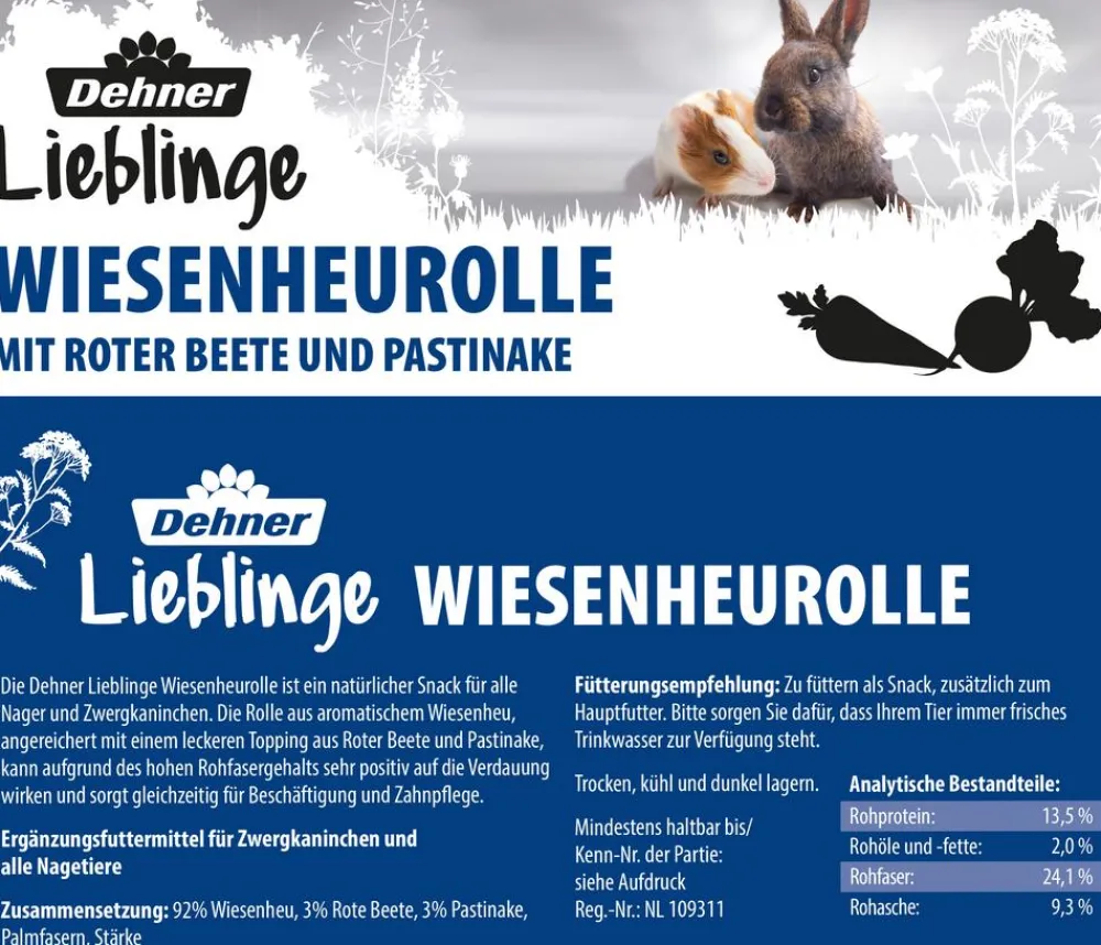 Dehner Lieblinge Wiesenheurolle mit roter Beete & Pastinake, 200 g Clearance