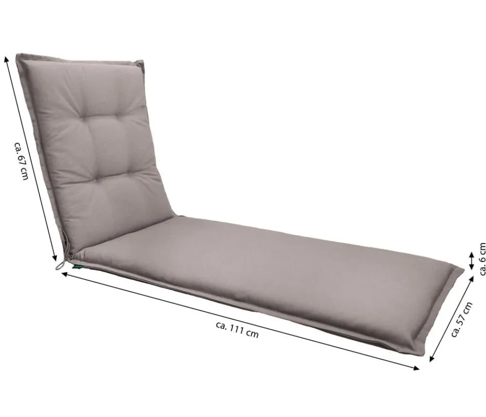 Dehner Relax- & Liegenauflagen - Liegenauflage Veneto für Gartenliege Savoy, ca. B57/H6/T178 cm Taupe