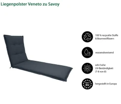 Dehner Relax- & Liegenauflagen > Liegenauflage Veneto für Gartenliege Savoy, ca. B57/H6/T178 cm