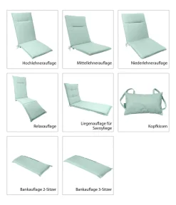 Dehner Relax- & Liegenauflagen - Liegenauflage Veneto für Gartenliege Savoy, ca. B57/H6/T178 cm Grün