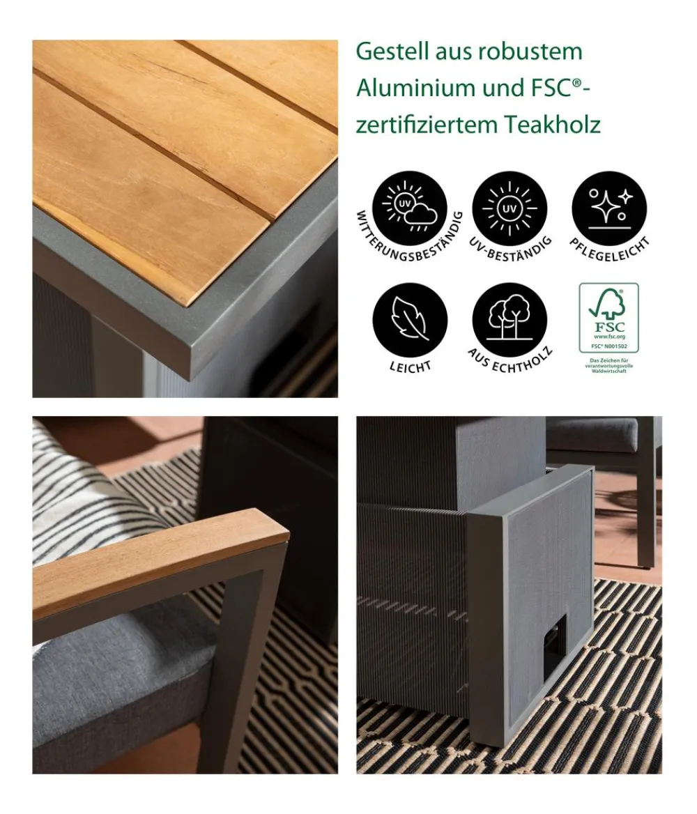 Dehner Loungemöbel|Gartenmöbel-Sets - Lounge Colmar, 4-teilig