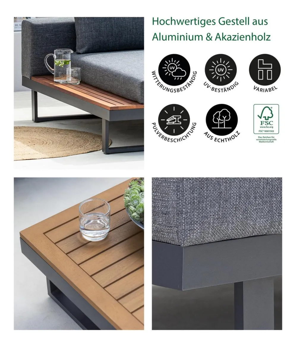 Dehner Loungemöbel|Gartenlounge-Sets > Lounge Riva, 3-teilig