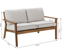 Dehner Loungemöbel|Balkonmöbel Holz - Lounge Santiago, 4-teilig