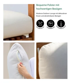 Dehner Loungemöbel|Balkonmöbel Holz - Lounge Santiago, 4-teilig