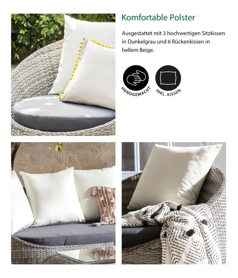 Dehner Gartenstühle Rattan|Loungesessel - Loungesessel Avani, ca. B95/H76/T97 cm