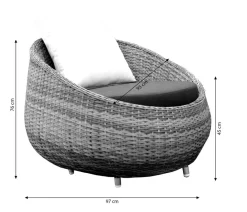 Dehner Gartenstühle Rattan|Loungesessel - Loungesessel Avani, ca. B95/H76/T97 cm