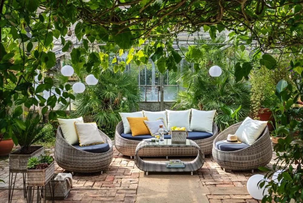 Dehner Gartenstühle Rattan|Loungesessel - Loungesessel Avani, ca. B95/H76/T97 cm