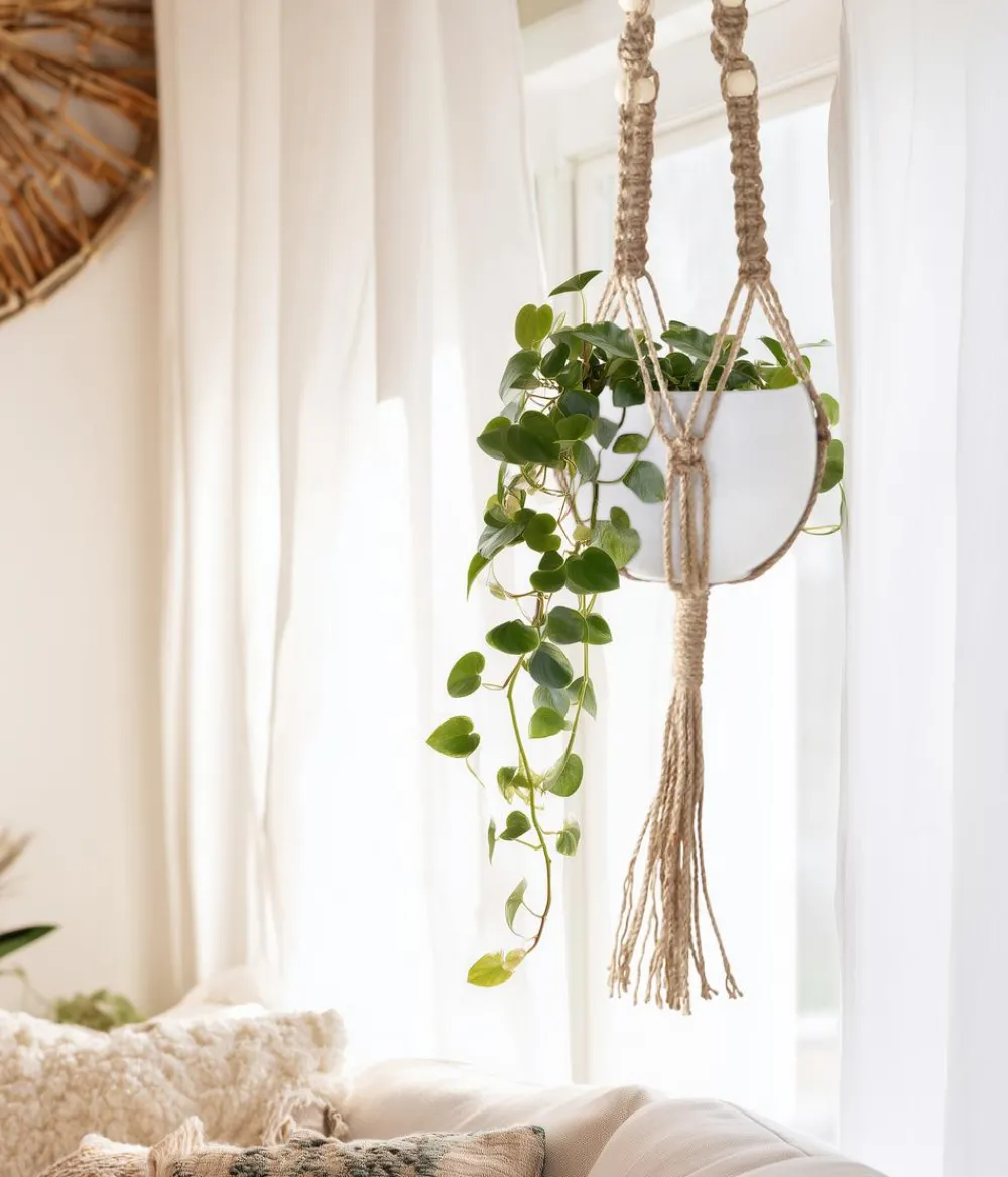 Dehner Makramee-Ampel Pearl, Natur Discount